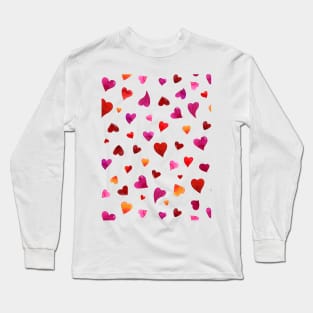 Valentine's  Day hearts - red, viva magenta and orange Long Sleeve T-Shirt